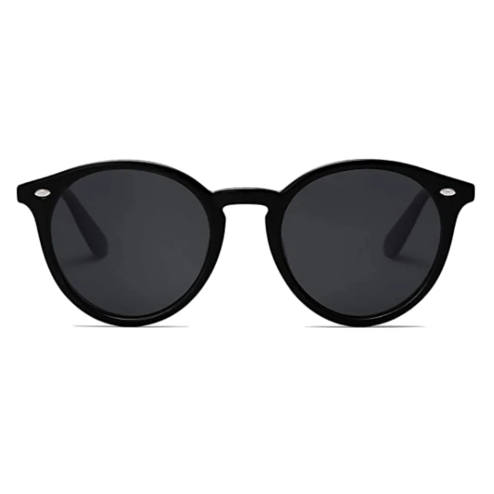 💫Black Round Polarized Sunglasses for Women Men Classic Vintage - Picture 1 of 3